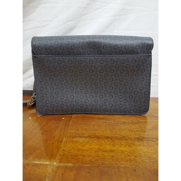 Guess Logo Sling Gray And Black Crossbody Bag Purse‎ With Adjustable Strap - Picture 2 of 6